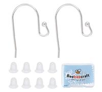 Beebeecraft 10 Pairs/Box Ear Wires Ball End 925 Sterling Silver French Fish Hook Earring 16.5x12mm for Drop Dangle Earring Findings DIY Jewellery Making
