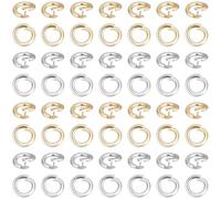 Beebeecraft 100Pcs 2 Colors Locking Jump Rings OD 5.5mm ID 3mm 18K Gold & 925 Sterling Silver Plated Brass Open Jump Ring Twist Clasp for Charm Jewellery Making Repairing DIY Crafts Findings
