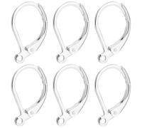 Beebeecraft 100Pcs 316L Surgical Stainless Steel Leverback Earring Findings, Hypoallergenic 925 Sterling Silver Plated French Earring Hooks Lever back Dangle Ear Wire for Jewelry Making DIY Ear Craft