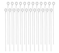 Beebeecraft 100Pcs 50mm/2in Loop Head Pins Flat Head Open Eye Pins 925 Sterling Silver Plated Brass Jewelry Findings for Making Earrings Bracelets Necklaces Hole:1.6mm/0.06in