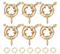 Beebeecraft 10Pcs/Box Spring Ring Clasps 18K Gold Plated Lobster Claw Jewelry Bracelet Clasps Connector with 20Pcs Open Jump Ring for DIY Craft Jewellery Making