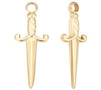 Beebeecraft 10Pcs/Box Sword Charms 18K Gold Plated 201 Stainless Steel Katana Dagger Arrow Dangle Pendants Charms for Jewellery Making Necklace Bracelet DIY Crafts