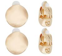 Beebeecraft 10Pcs Clip-on Earring Findings 18K Gold Plated Brass Twist Flat Round Clip-on Earring Findings with 1.8mm Vertical Loops for DIY Earring Making Jewellery