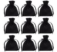 Beebeecraft 10Pcs Velvet Drawstring Bags 9.5x11.5cm/3.74x4.52in Jewellery Pouches for Jewellery Watches Christmas Wedding Gift Party Favors (Black)