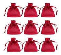 Beebeecraft 10Pcs Velvet Jewellery Bags 9.5x11.5cm/3.74x4.53in Red Candy Bags Big Drawstring Pouches for Christmas Wedding Birthday Party Favors