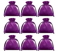 Beebeecraft 10Pcs Velvet Storage Bags Super Soft 9.5×11.5cm Purple Drawstring Bag for Wedding Favor Party Gift Packaging