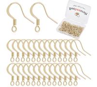 Beebeecraft 120Pcs 18K Gold Plated Earring Hooks 316 Surgical Stainless Steel French Ear Hooks Fish Hook Earrings Ear Wires Fishhook Earring Findings for jewellery Making DIY Craft Accessories