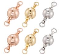 Beebeecraft 12Pcs 3 Colors Screw Twist Clasps Round Ball Screw Clasps with Double Loop 18K Gold & Platinum & Rose Gold Plated Brass Jewellery Connector for Necklace Bracelet Diy Crafts