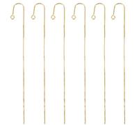 Beebeecraft 12Pcs 93mm Gold Plated Tassel Ear Threads with Sterling Silver Pins and Loop Drop Earring Findings for DIY Jewelry Making