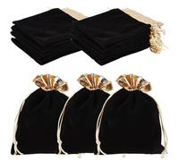 Beebeecraft 15Pcs Black Velvet Jewellery Bags 4.7x5.9in/12x15cm Rectangle Reusable Big Drawstring Gift Bags Pouches for Candy Christmas Anniversary Birthday Wedding Party