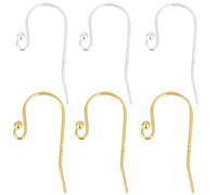 Beebeecraft 2 Colors 20Pcs Earring Hooks 18K Gold Plated & 925 Sterling Silver 20~21.5mm French Ball End Ear Wires with Drop Dangle Earring Findings DIY Jewellery Making