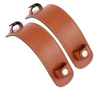 Beebeecraft 2 Sets Leather Strap Shoulder Pad Detachable Imitation Leather Backpack Shoulder Replacement Cushion Pressure Relief Bag Cover for Crossbody Bags Messenger Camera Purse Tote Dark Brown