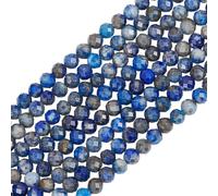 Beebeecraft 2 Strands 240Pcs Lapps Lazily Beads 3mm Natural Crystal Stone Blue Round Faceted Micro Cut Loose Spacer Beads Charms for DIY Jewellery Making Craft Supplies