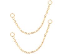 Beebeecraft 20 Strand Earrings Connector Chain 35mm/1.4 Inch 18K Gold Plated Brass Convertible Dangle Nose Chain Piercing for Double Piercings Diy Jewelry Making Earrings Women Men