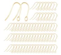 Beebeecraft 200Pcs 18K Gold Plated Stainless Steel Fish Hook Earring Hooks with 21 Gauge, Gold Color