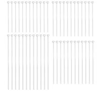 Beebeecraft 200Pcs Eye Pins 20/25/30/50mm 0.6mm/22 Gauge 925 Sterling Silver Plated Brass Bendable Ball Head Eye Pins for Jewelry Making Handmade Earring Bracelet Necklace DIY