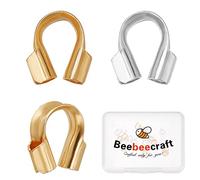 Beebeecraft 20Pcs 2 Colors 925 Sterling Silver Wire Guardian U Shape Wire Guard Loops Thread Protector for Jewelry Making Earring Bracelet Necklaces(Hole: 0.6mm)