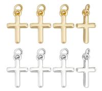Beebeecraft 20Pcs 2 Colors Cross Charms 12x8mm Tibetan Punk Style Pendants