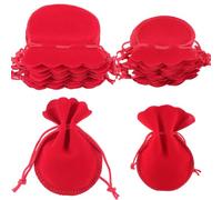 Beebeecraft 20Pcs 2 Size Calabash Pouches Red Velvet Drawstring Bags Small Soft Velvet Cloth Red Jewelry Gift Bag Gourd Drawstring Pouches for Storage Necklace Bracelet Earrings Small Gifts Items