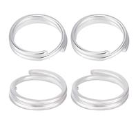 Beebeecraft 20Pcs 925 Sterling Silver Double Loop Jump Rings Open Round Split Jump Rings Connectors for Jewellery Making DIY Bracelet Necklace Keychains Crafts (Silver, 6x2mm)