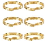 Beebeecraft 20Pcs 925 Sterling Silver Split Jump Rings 8mm Gold Open Double Loop Jump Rings Small Metal Rings Connectors for DIY Jewelry Making Keyring Key Chain Findings