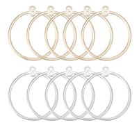 Beebeecraft 20Pcs Links Connectors 18K Gold & Platinum Plated 2 Colors 28mm Round Connector Charms with 1mm 2 Hole for Bracelet Necklace Jewellery Making
