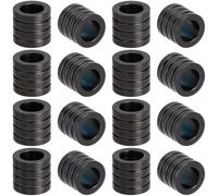 Beebeecraft 20Pcs Paracord Beads Black, 9x10mm 6.5mm Large Hole 304 Stainless Steel Paracord Beads Metal Column Tube Grooved Lanyard European Bead for Jewellery Making DIY Bracelet Necklace