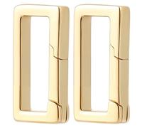 Beebeecraft 20Pcs Spring Gate Rings Small 18x9x3mm 18K Gold Plated Brass Rectangle Spring Clasps Necklace Shortener Enhancer Connector Oval Clasps for Jewellery Making Bracelet Anklet Diy Crafts