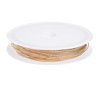 Beebeecraft 21 Gauge 0.7mm 10 Meters Textured Round Copper Wire 18K Gold Plated 32.8 Feet Engraved Twist Gold Wire with Spool for DIY Jewelry Craft Making