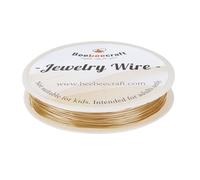 Beebeecraft 21 Gauge 65.62 Feet Real 14K Gold Plated Brass Round Wire Artistic Craft Beading Wrapping Wire for DIY Bracelet Necklace Jewelry Making