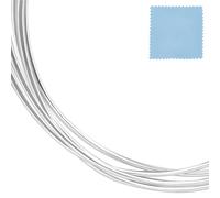 Beebeecraft 22 Gauge/0.4mm Dead Soft 925 Sterling Silver Wire Round Craft Wire with transparent bag and 1Pc Silver Polishing Cloth for Jewelry Making Earring Beading DIY Wrapping