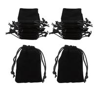 Beebeecraft 25Pcs Velvet Drawstring Pouches, 7x5CM Black Rectangle Jewellery Pouches for Jewellery Earplug and Key Chains