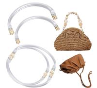 Beebeecraft 2Pcs 19/20cm Aluminum Purse Frame, Half Round Metal Tube Purse Frames Hardware Bag Handles Inner Kiss Clasp for DIY Handle Bag Making Supplies Sewing Clutch Accessories