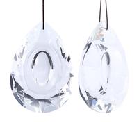 Beebeecraft 2Pcs 74.5mm Crystal Prism Suncatchers Teardrops Hanging Clear Prism Ornaments Replacements Rainbow Maker with hole for Feng Shui Home Room Christmas Tree Garden Chandelier Decoration