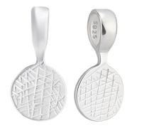 Beebeecraft 2Pcs 925 Sterling Silver Glue On Bails for Pendants 16x8mm Round Glue-On Flat Pad Bails Pendant Cabochon Jewellery Findings with Polishing Cloth for Earring Necklace Diy Supplies