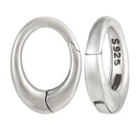 Beebeecraft 2Pcs 925 Sterling Silver Spring Gate Rings Round Metal Trigger Spring O Rings with Storage Box for Jewelry Handmade Crafts