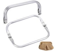 Beebeecraft 2Pcs Aluminum Purse Frame, 20x9cm Clutch Bag Clasp Frame Metal U-Shaped Kiss Clasp Lock Bag Frame Handles Tubular Hardware Internal Replacement for Cutches Evening Bag Making Sewing Craft