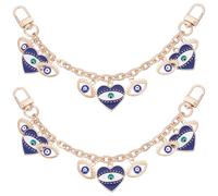 Beebeecraft 2Pcs Purse Chain Strap Extender 8.1 Inch Short Gold Purse Strap Replacement Decorative Enamel Eye Charm Bag Handle Chain with Buckle for Handbag Clutch Shoulder Tote Bags Wallet Women