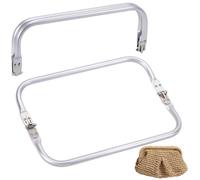 Beebeecraft 2Pcs Rectangle Lock Purse Frames 9.5x25cm Aluminum Bag Frames Metal Tube Purse Frame Hardware U-Shaped Bag Handles Inner Kiss Clasp for DIY Handle Purse Making Supplies Sewing Clutch