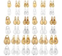 Beebeecraft 300Pcs 3 Sizes Clamshell Crimp Bead Covers 18K Gold & 925 Sterling Silver Plated Stainless Steel Bead Tip Knot 1.5mm/2.5mm/3.5mm Calotte Ends Caps for Jewelry Making Necklaces Crafts