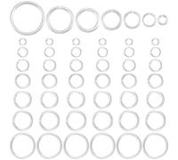Beebeecraft 300Pcs Silver Jump Rings Kit, 3/4/5/6/7/8/10mm 925 Sterling Silver Plated Open Jump Rings Assorted Sizes Connector Metal Split O-Ring for Jewellery Making Necklace Bracelet Repair