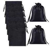 Beebeecraft 30Pcs Jewelry Bags 3.5x4.7 Inch Black Drawstring Jewelry Pouches for Wedding Favor Candy Christmas Mother's Day Graduation