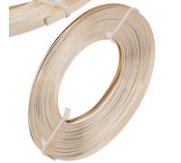 Beebeecraft 32.8 Feet 5mm Aluminum Craft Wire, Light Gold Color Bendable Flat Jewellery Wire for Bezel Frame Jewellery Making Wrapping Sculpture DIY Crafts