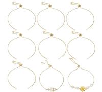 Beebeecraft 32Pcs Adjustable Slider Bracelet 18K Gold Plated 4.7in Slider Bracelets for Jewelry Making with Rhinestones Cubic Zirconia Ends Extender Box Chains for Women Valentine’s Gift Diy Crafts