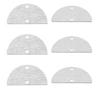 Beebeecraft 35Pcs Half Circle Connectors, Platinum Plated Brass 10.7x21mm Silver Brushed Raw Half Semicircle Round Links Charms Blank Stamping Tags for Jewelry Making Diy Necklace Earrings Bracelet