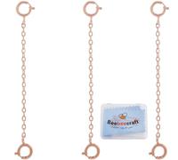 Beebeecraft 3Pcs 925 Sterling Silver Jewelry Extender Double Spring Clasps Chain Extension Rose Gold Necklaces Extenders with 1Pc Silver Polishing Cloth for DIY Jewelry Making 5.1cm/2.0in in Length