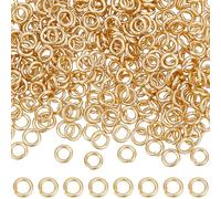 Beebeecraft 400Pcs 5mm Open Jump Rings 24K Gold Plated Stainless Steel Single Loop Small Circle Frames Key Chain Links Connector Rings for Bracelet Necklace Jewelry Making