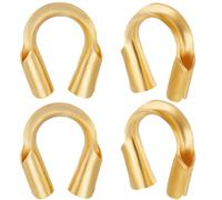 Beebeecraft 40Pcs Sterling Silver Wire Guardian Gold U Shape Wire Guard Loops Thread Protector with Storage Box for Jewellery Making Bracelet Necklaces DIY Crafts (Hole: 0.6mm/22 Gauge)