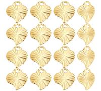 Beebeecraft 40Pcs Tiny Heart Charms for Bracelets, 18K Gold Plated Flat Heart Charms Love Heart Tag Charm for Jewelry Making DIY Crafts Valentine