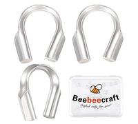 Beebeecraft 40Pcs Wire Guardians 925 Sterling Silver U Shape Wire Guard Loops 0.6mm Thread Protector for Jewellery Making Earring Bracelet Necklaces
